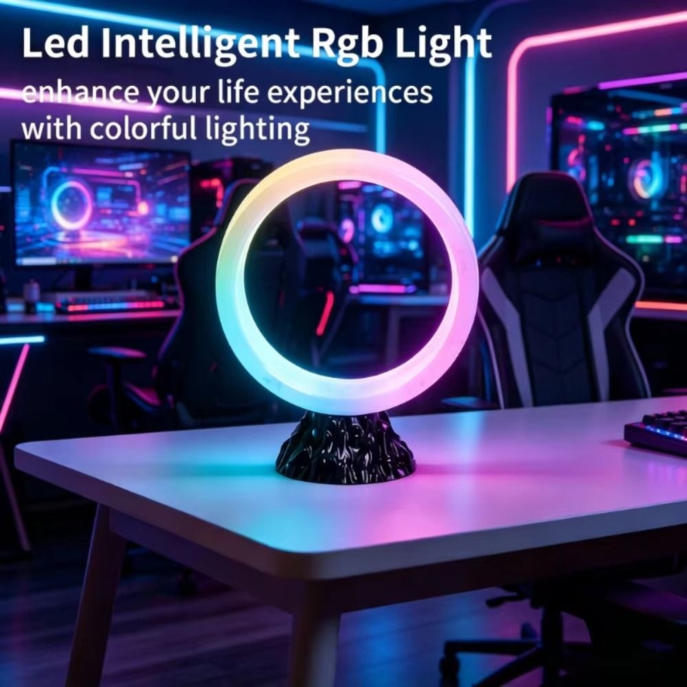 Rgb Desk Lamp Smart - RGB Kleurveranderende RGB Slimme Tafellamp, Circulair