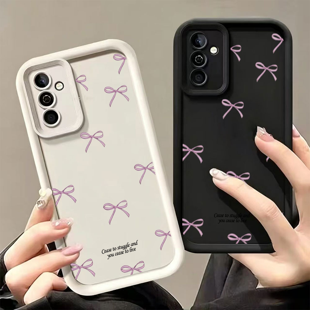 Samsung Galaxy S24 - Roze strikprint zachte TPU telefoonhoes voor