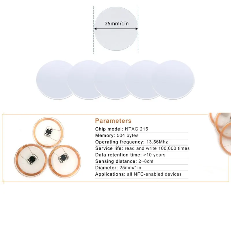 20 stks 50 stks 13.56 MHz Ntag - Nfc Tag Programmable recensie en prijs