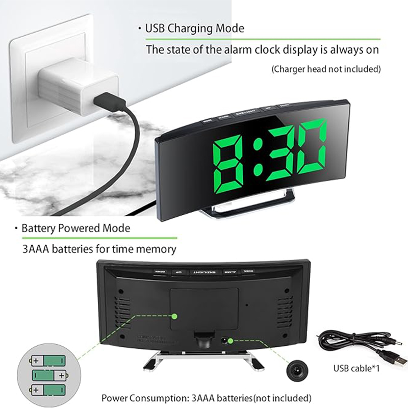 LED Digitale Wekker Gebogen Sc - Electronics Gadgets For Home recensie en prijs